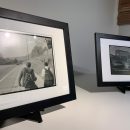 two black and white photos from the exhibit