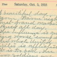 diary sample written in cursive from Oct 5 1918