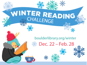 Winter reading graphic showing the dates Dec. 22-Feb. 28